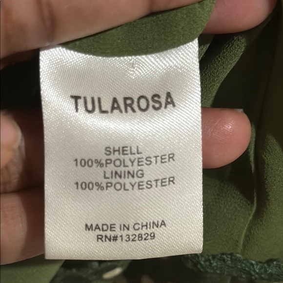 Tularosa Huntington olive Green polka dot Mini Dress with Flutter Sleeves - Picture 7 of 15